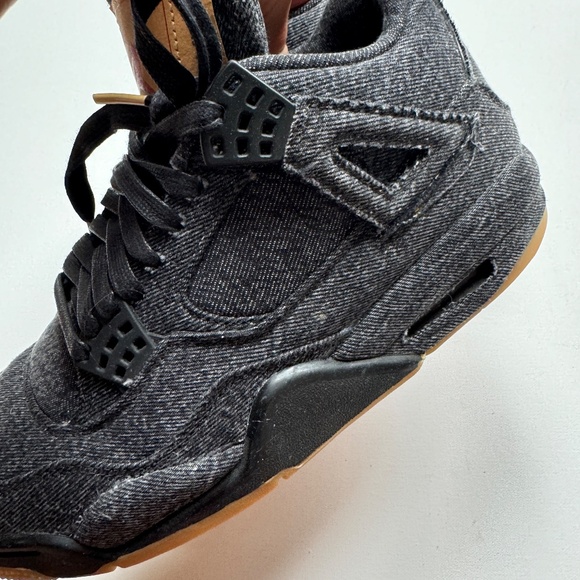 Levi\'s x Air Jordan 4 Retro \'Black Denim\' Sneakers Nike Shoes Men\'s Size 7